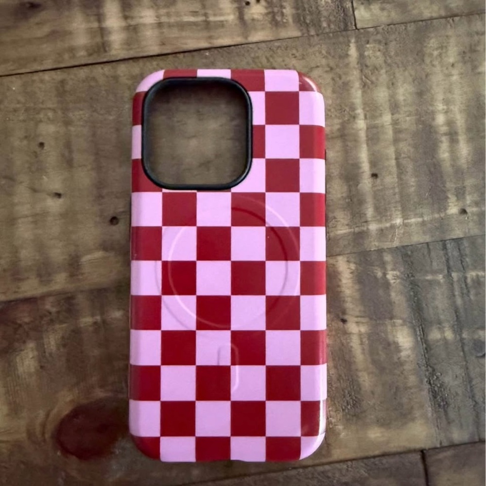 Red and Pink Checkered Phone Case